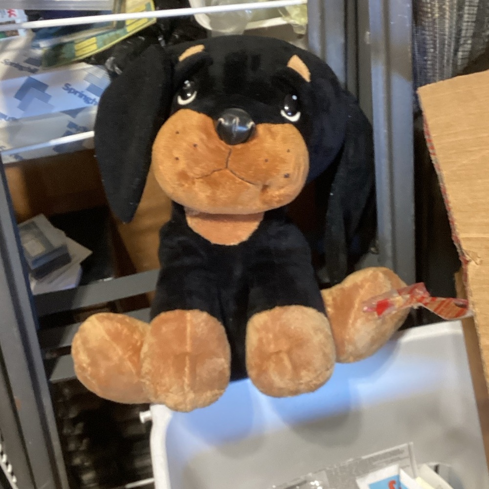 Plush Dog Toy - Black and Brown